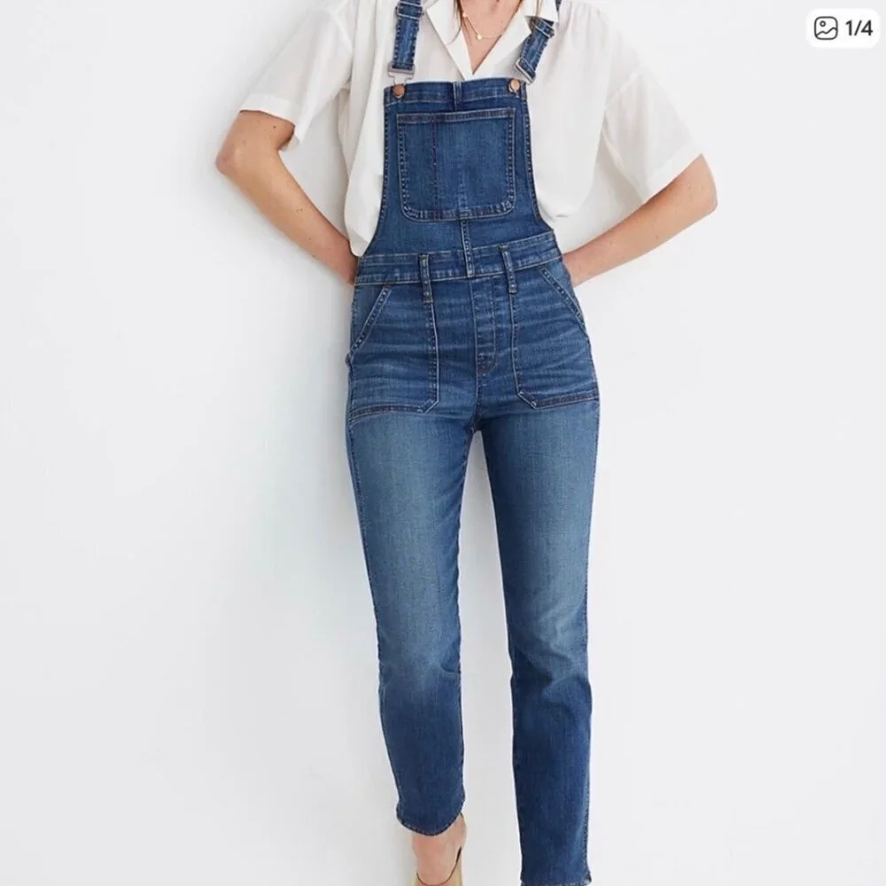 Madewell Small Slim Denim Overalls Casual Boho Western Indie